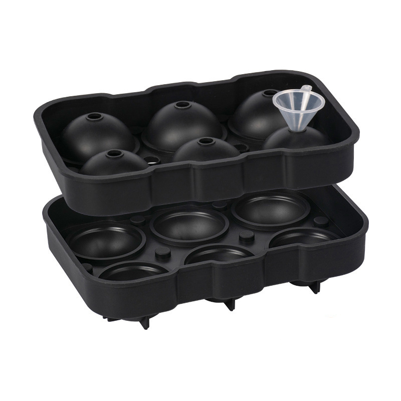 Hot Sale 6 Cavity Silicone Ice Cube Tray Mold DIY Big Sphere Round Ice Ball Maker Big Giant Size Ice Cube Tray